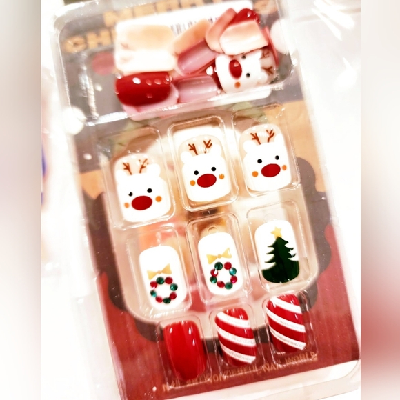 24 pcs Christmas Press On Nails Short Length Square Shape - Picture 9 of 10